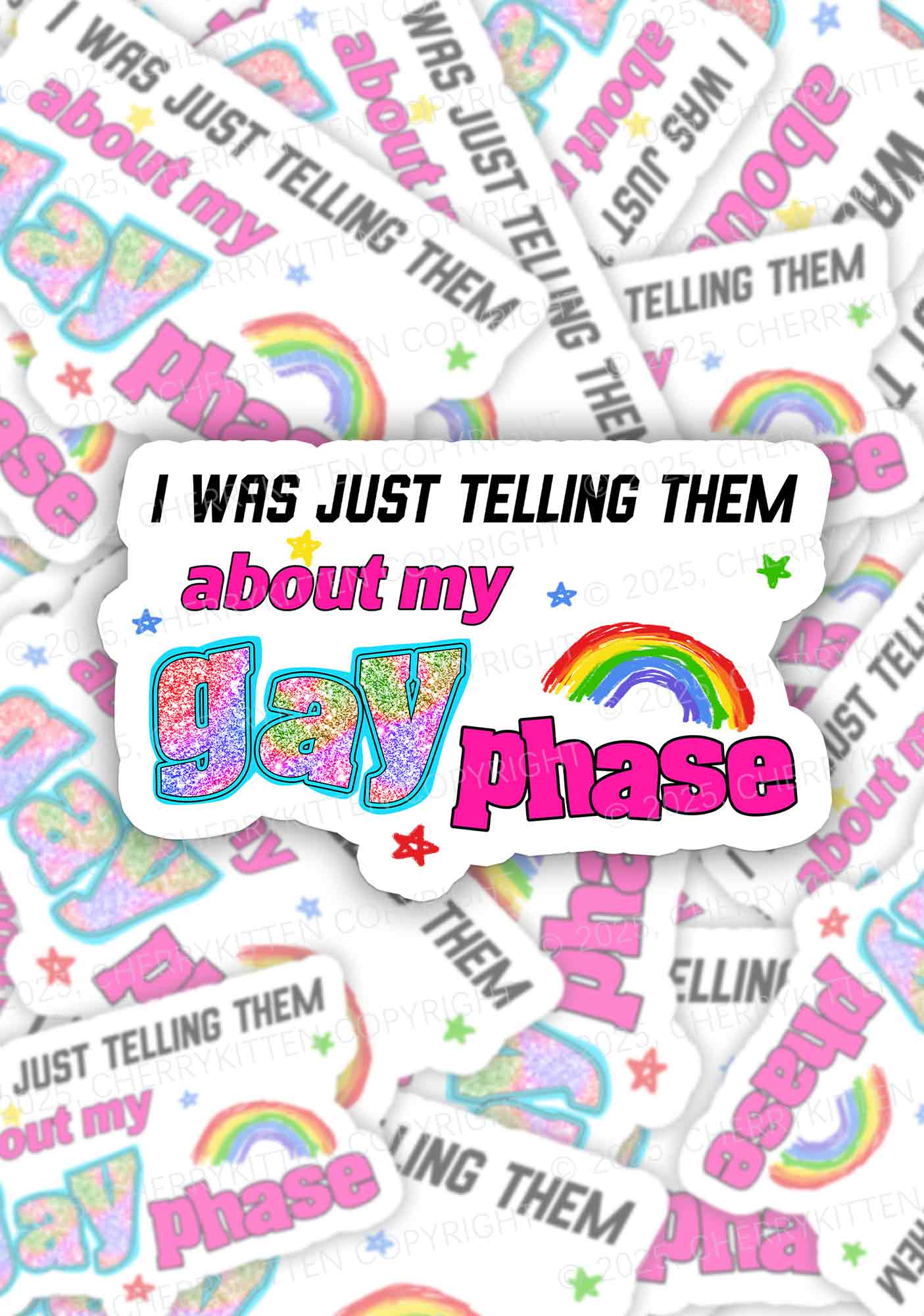 My Gay Phase Pride 1Pc Y2K Sticker Cherrykitten