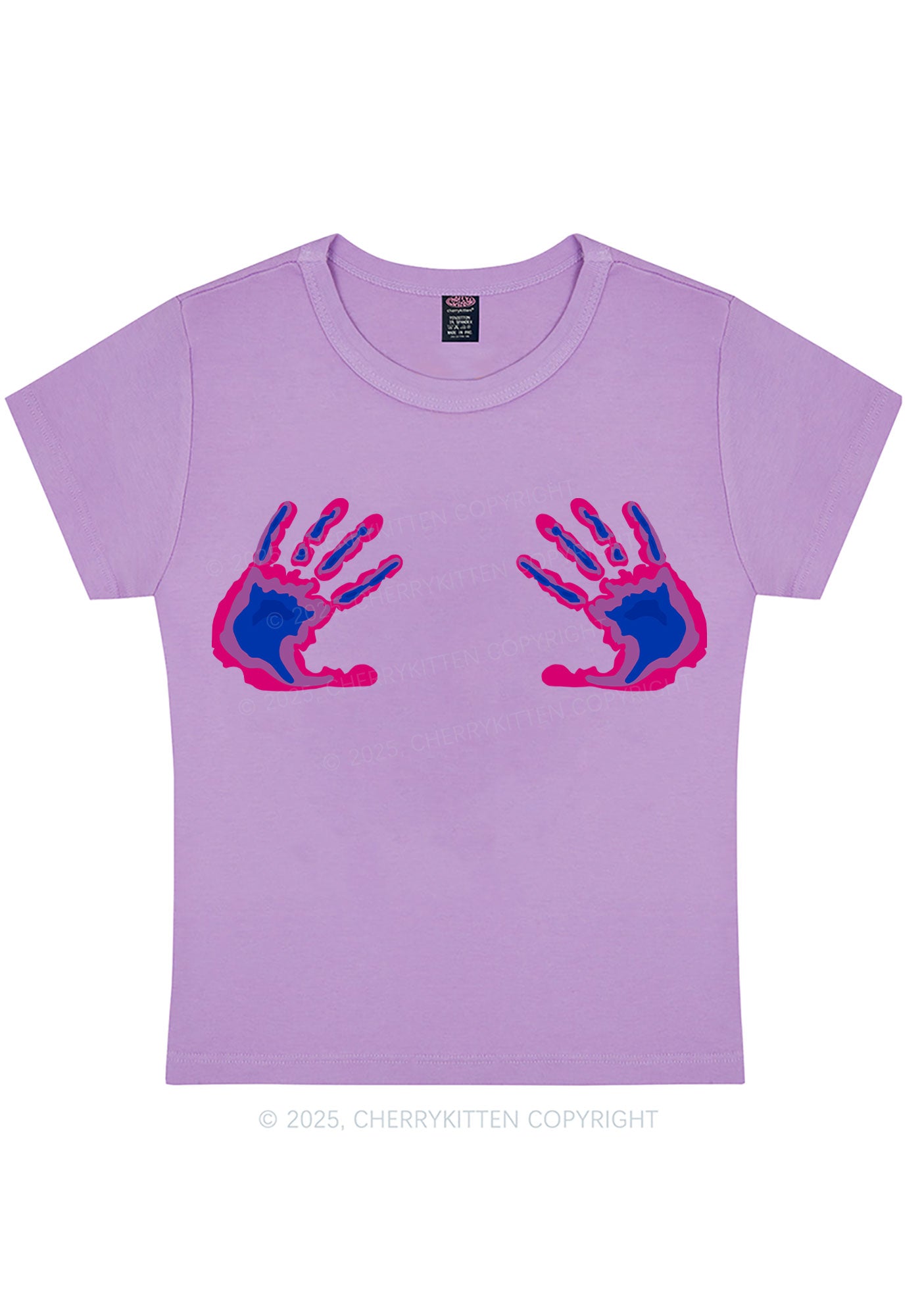 Bisexual Thermal Hands Pride Y2K Baby Tee Cherrykitten
