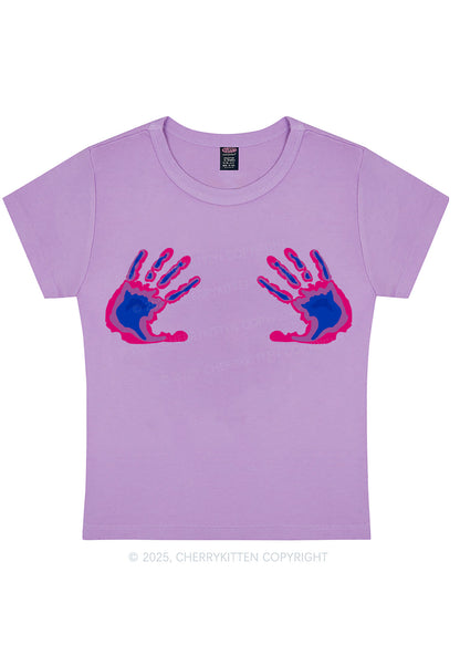 Bisexual Thermal Hands Pride Y2K Baby Tee Cherrykitten