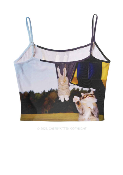 Kitten Camping Y2K Mesh Cami Tank Cherrykitten