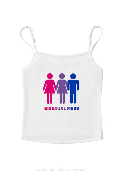 Bisexual Mess Love Pride Y2K Spaghetti Strap Cami Cherrykitten