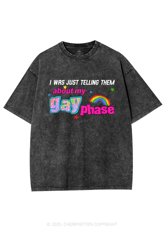 My Gay Phase Pride Y2K Shirts Washed Tee Cherrykitten