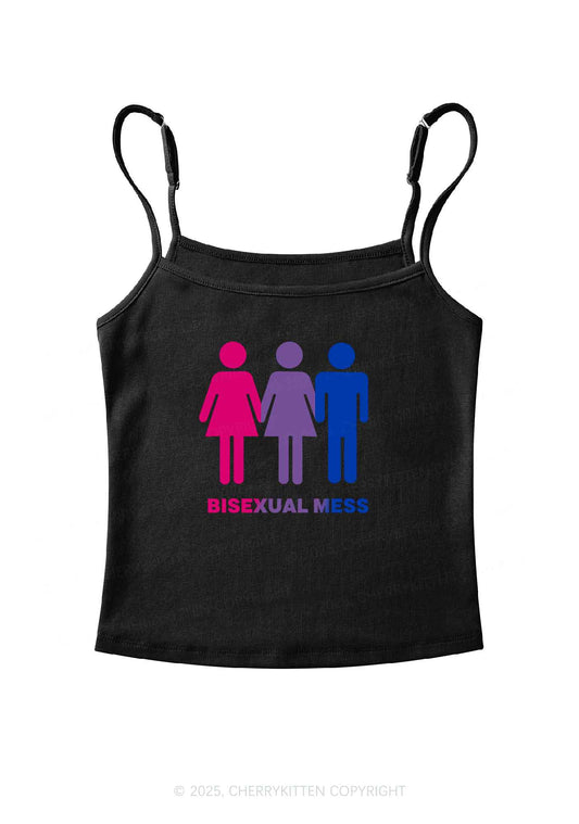 Bisexual Mess Love Pride Y2K Spaghetti Strap Cami Cherrykitten