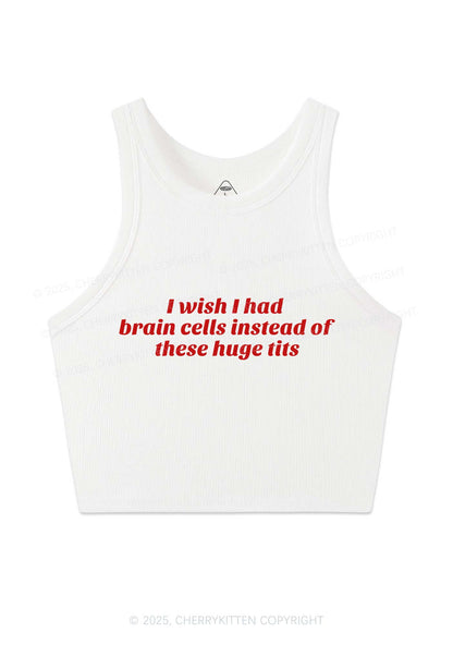 I Wish Brain Cells Y2K Crop Tank Top Cherrykitten