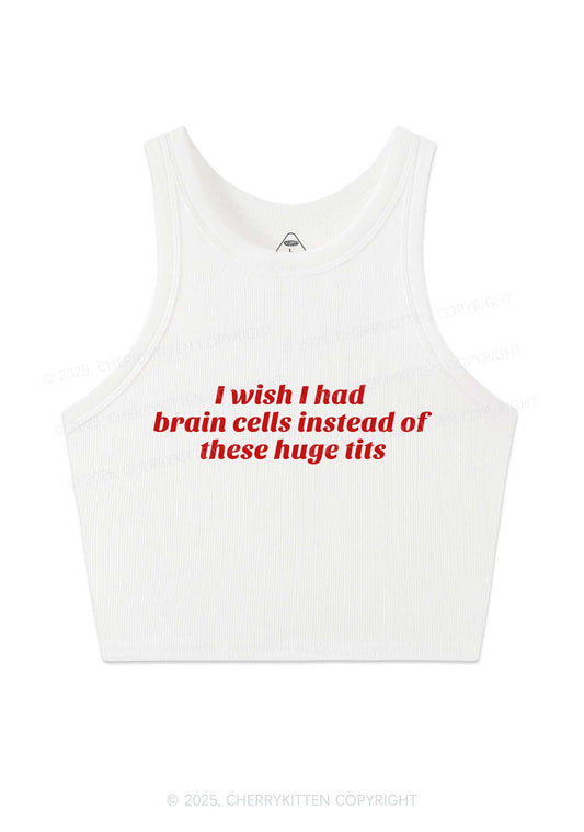 I Wish Brain Cells Y2K Crop Tank Top Cherrykitten