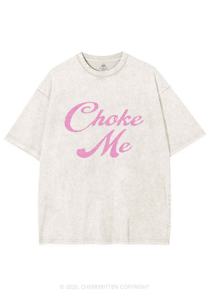 Glitter Choke Me Y2K Shirts Washed Tee Cherrykitten
