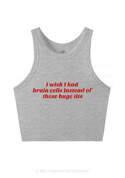 I Wish Brain Cells Y2K Crop Tank Top Cherrykitten