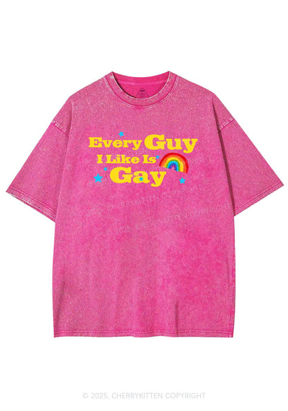 I Like Gay Pride Y2K Shirts Washed Tee Cherrykitten