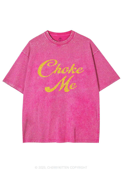 Glitter Choke Me Y2K Shirts Washed Tee Cherrykitten