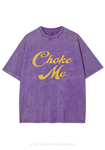 Glitter Choke Me Y2K Shirts Washed Tee Cherrykitten