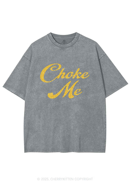 Glitter Choke Me Y2K Shirts Washed Tee Cherrykitten