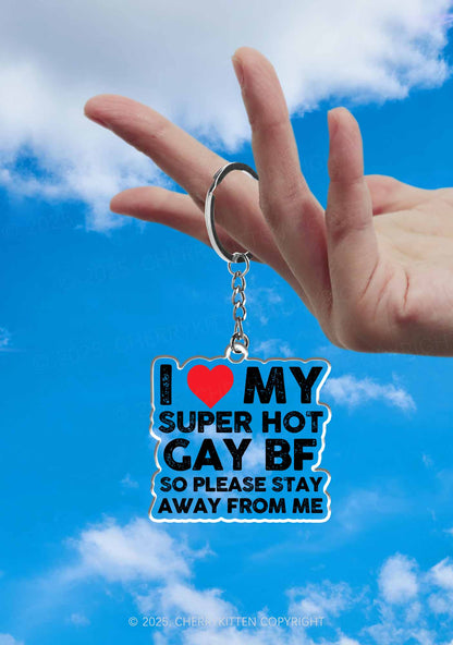 I Love My Hot BF Pride 1Pc Y2K Keychain Cherrykitten