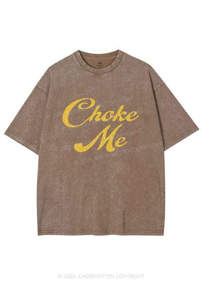 Glitter Choke Me Y2K Shirts Washed Tee Cherrykitten