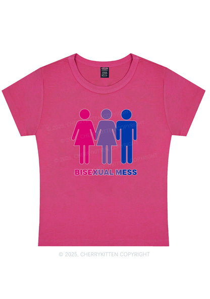 Bisexual Mess Love Pride Y2K Baby Tee Cherrykitten