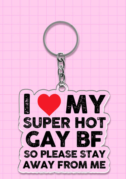 I Love My Hot BF Pride 1Pc Y2K Keychain Cherrykitten