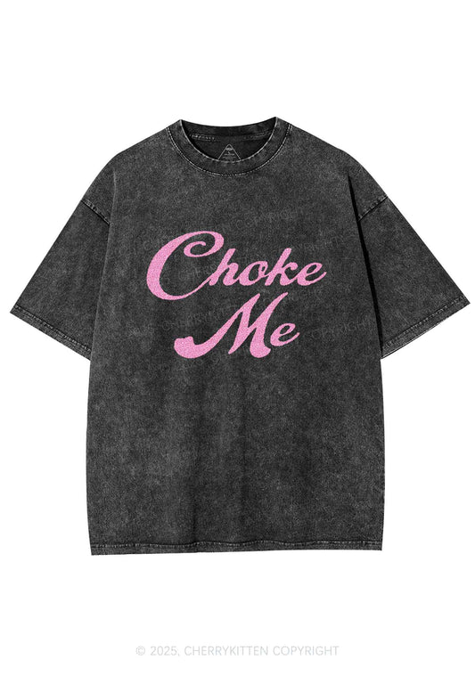 Glitter Choke Me Y2K Shirts Washed Tee Cherrykitten