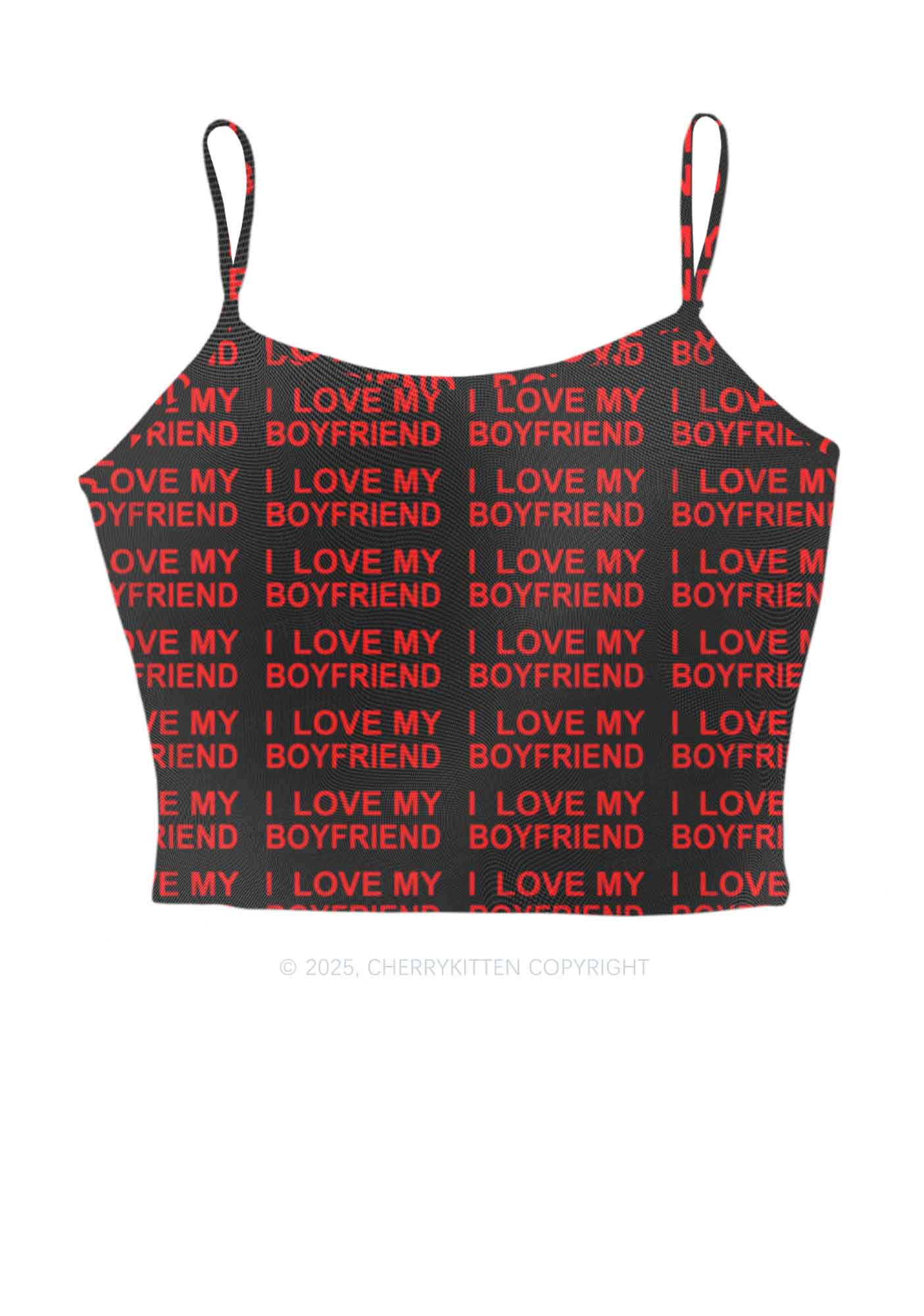 I Love My Boyfriend Y2K Mesh Cami Tank Cherrykitten