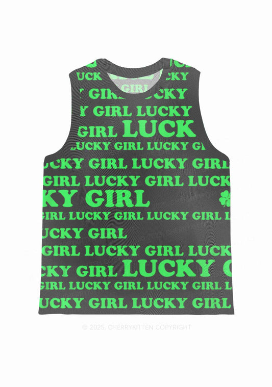 Lucky Girl Y2K Mesh Muscle Tank Cherrykitten