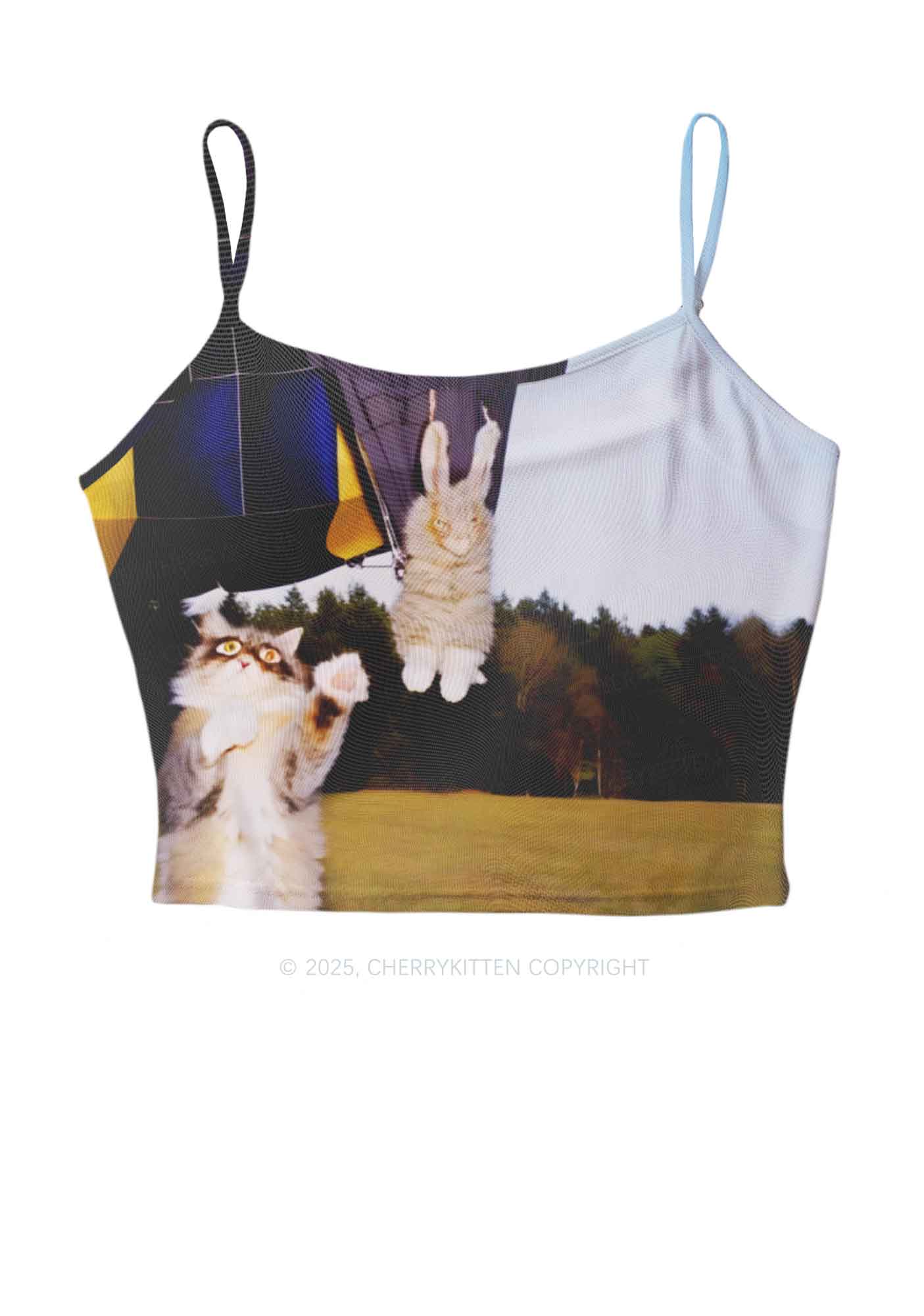 Kitten Camping Y2K Mesh Cami Tank Cherrykitten
