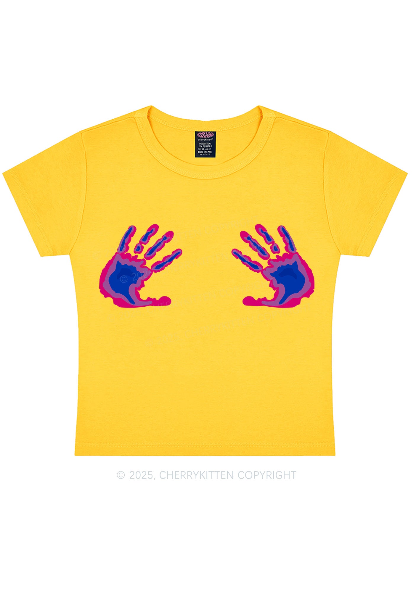 Bisexual Thermal Hands Pride Y2K Baby Tee Cherrykitten