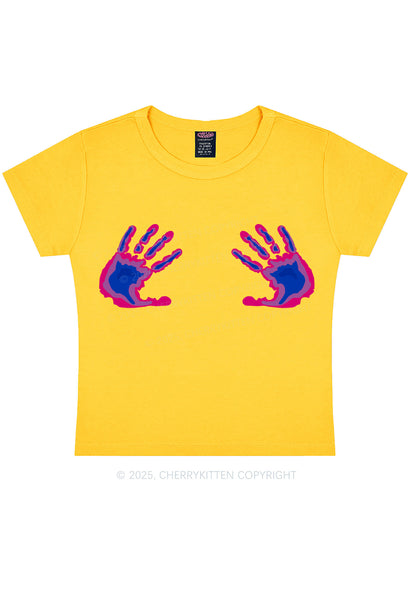 Bisexual Thermal Hands Pride Y2K Baby Tee Cherrykitten