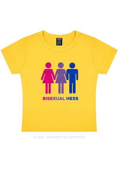 Bisexual Mess Love Pride Y2K Baby Tee Cherrykitten