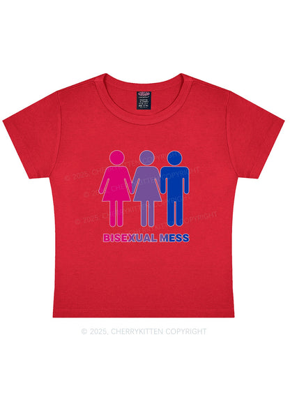 Bisexual Mess Love Pride Y2K Baby Tee Cherrykitten