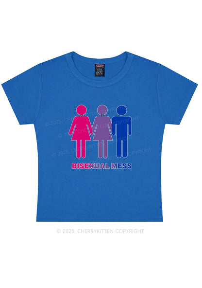 Bisexual Mess Love Pride Y2K Baby Tee Cherrykitten