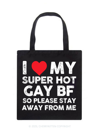 I Love My Hot BF Pride Y2K Canvas Tote Bag Cherrykitten