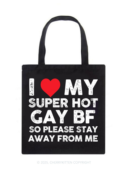 I Love My Hot BF Pride Y2K Canvas Tote Bag Cherrykitten