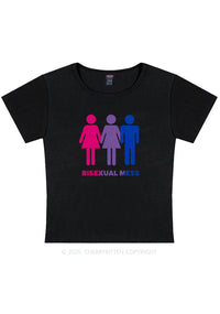 Bisexual Mess Love Pride Y2K Baby Tee Cherrykitten