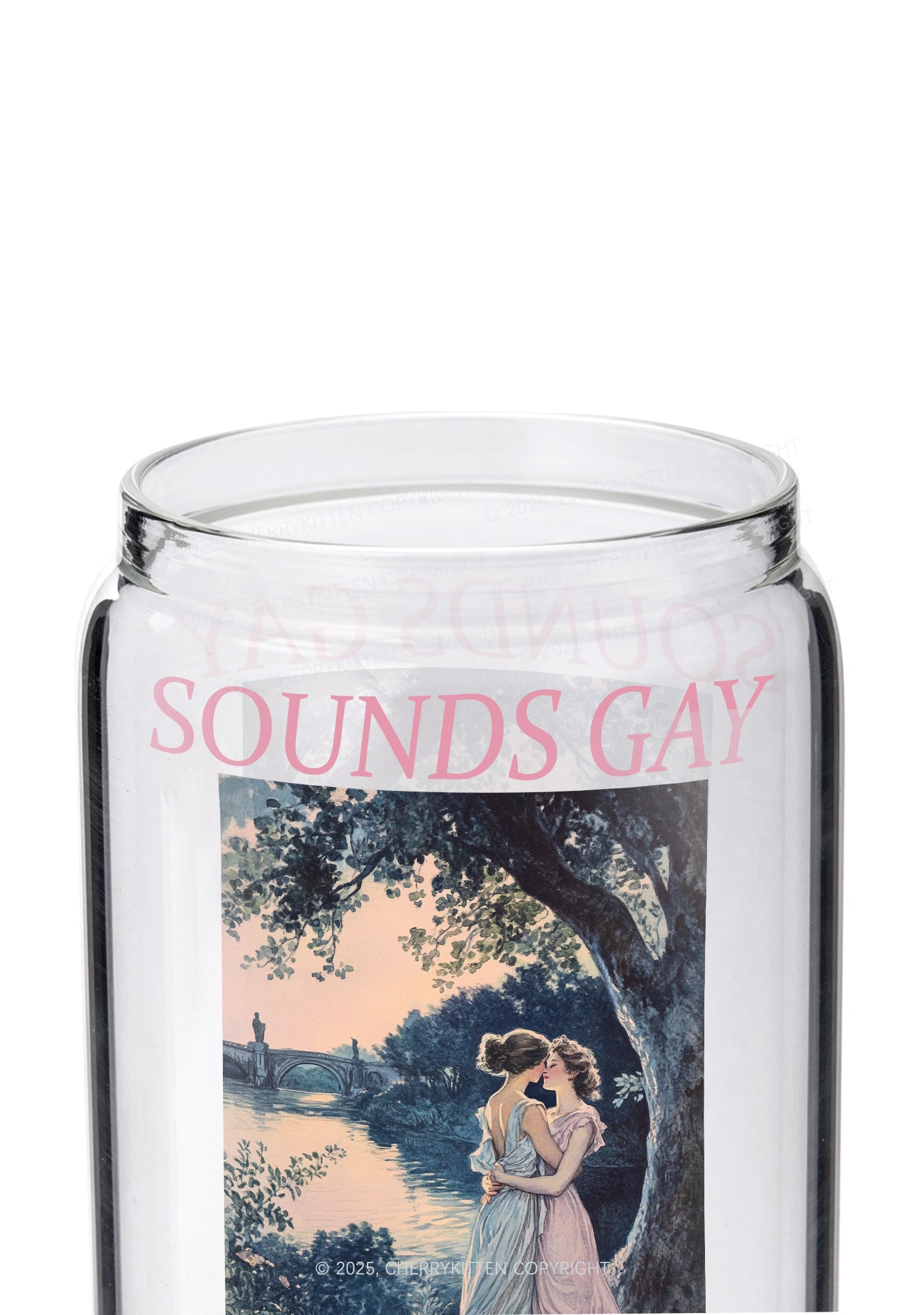 Sounds Gay Im In Pride Y2K Printed Glass Cup Cherrykitten