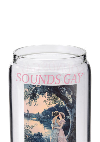 Sounds Gay Im In Pride Y2K Printed Glass Cup Cherrykitten