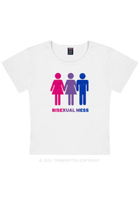 Bisexual Mess Love Pride Y2K Baby Tee Cherrykitten