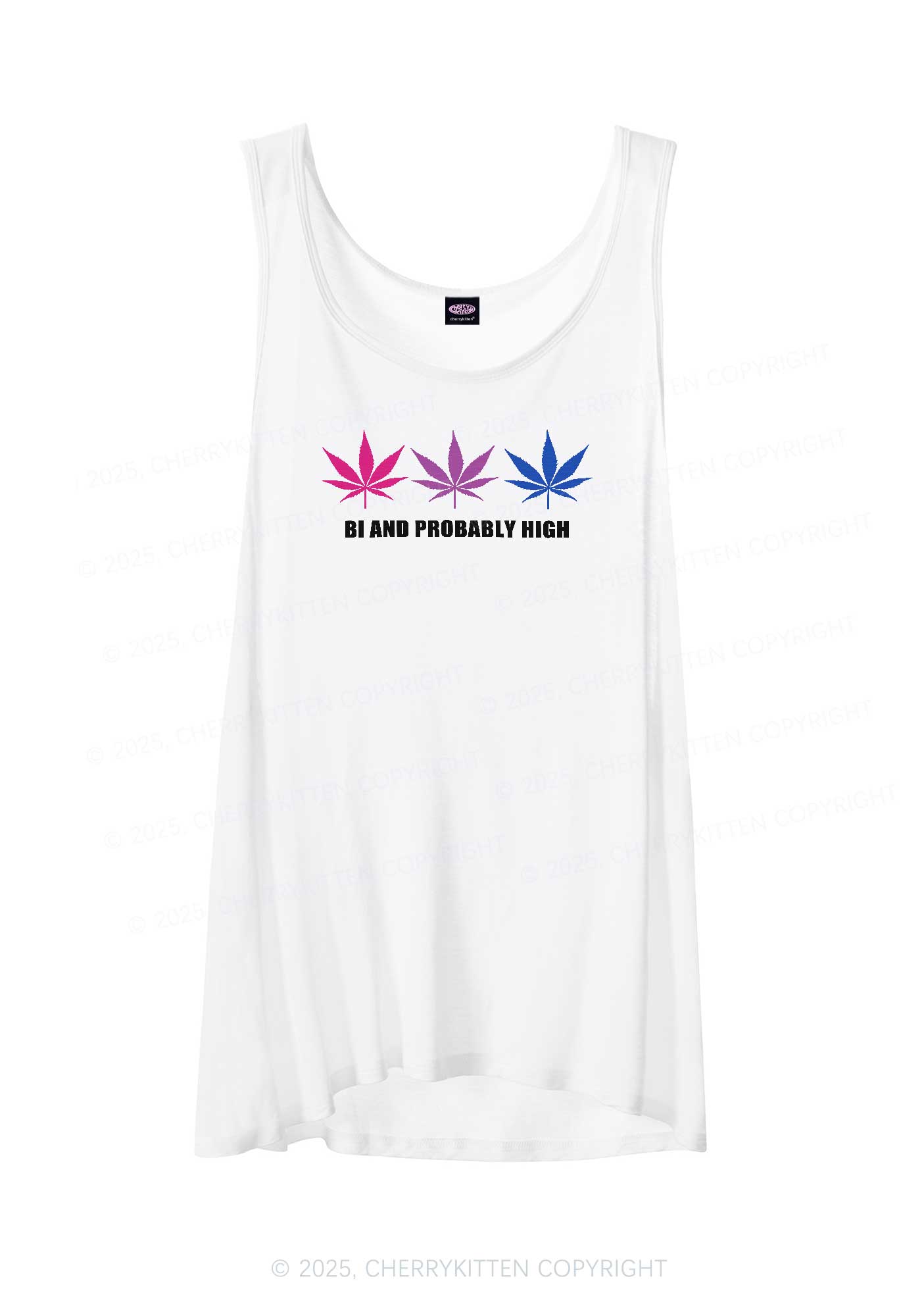 Bi Probably High Pride Y2K Sheer Boyfriend Tank Cherrykitten
