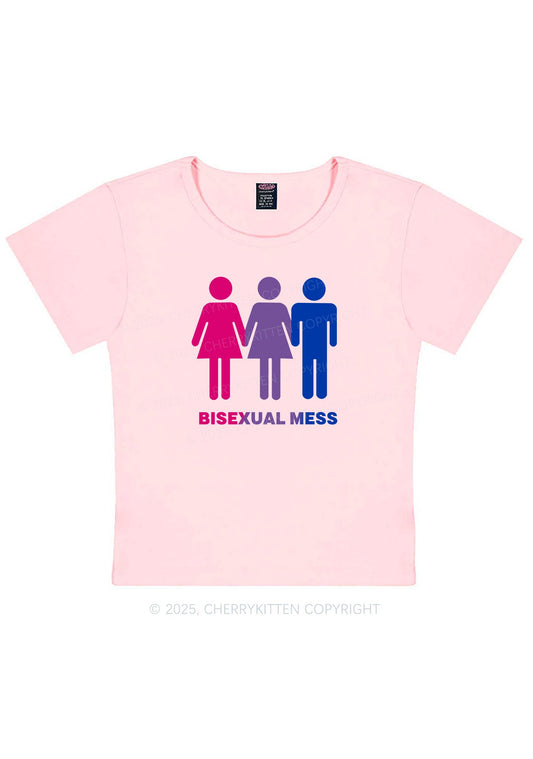 Bisexual Mess Love Pride Y2K Baby Tee Cherrykitten