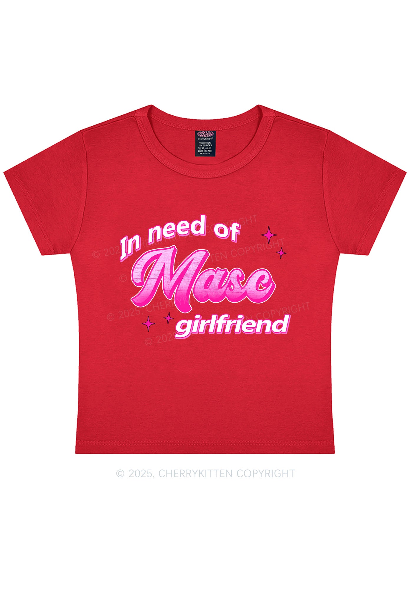 Need Masc Girlfriend Pride Y2K Baby Tee Cherrykitten