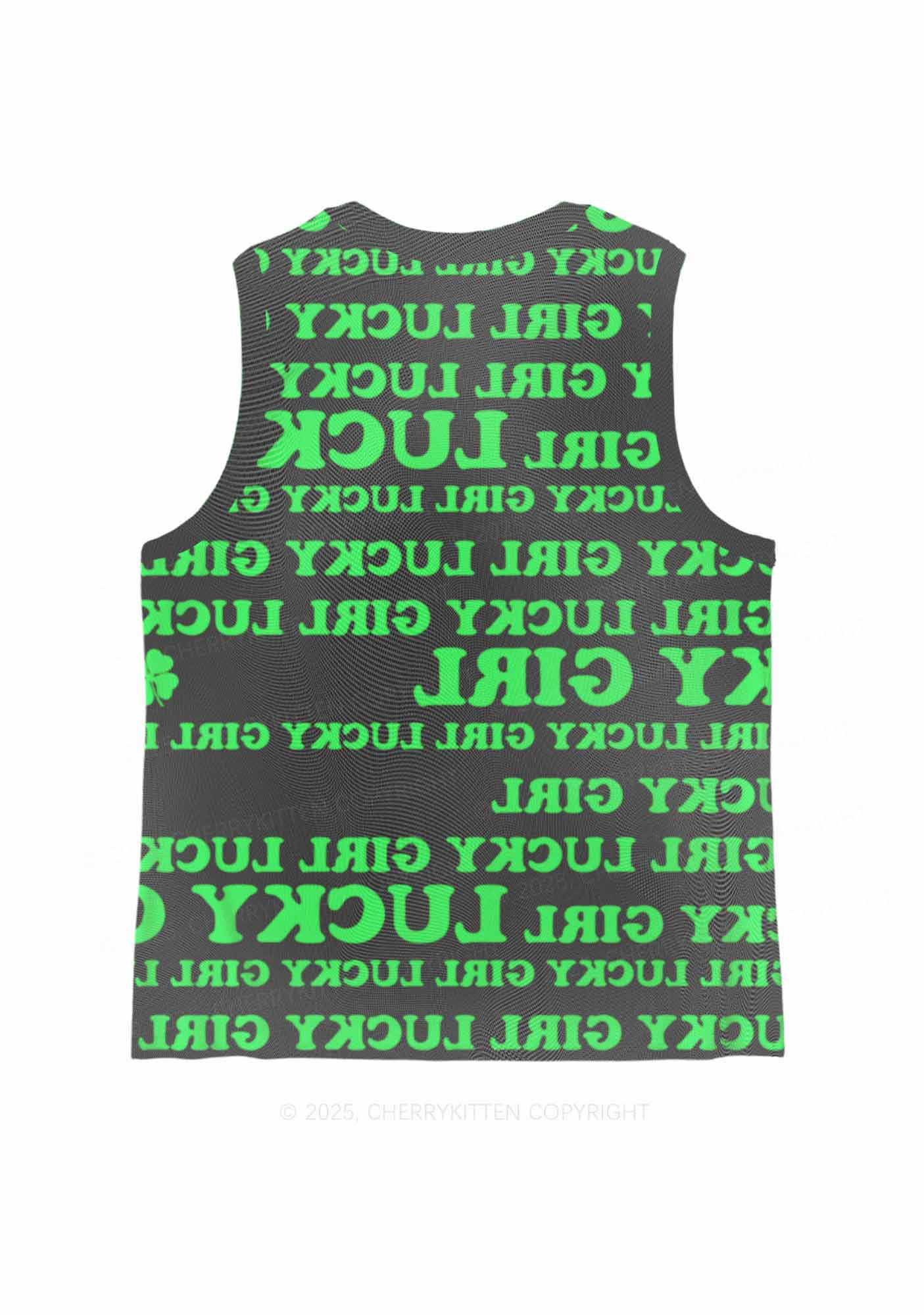 Lucky Girl Y2K Mesh Muscle Tank Cherrykitten