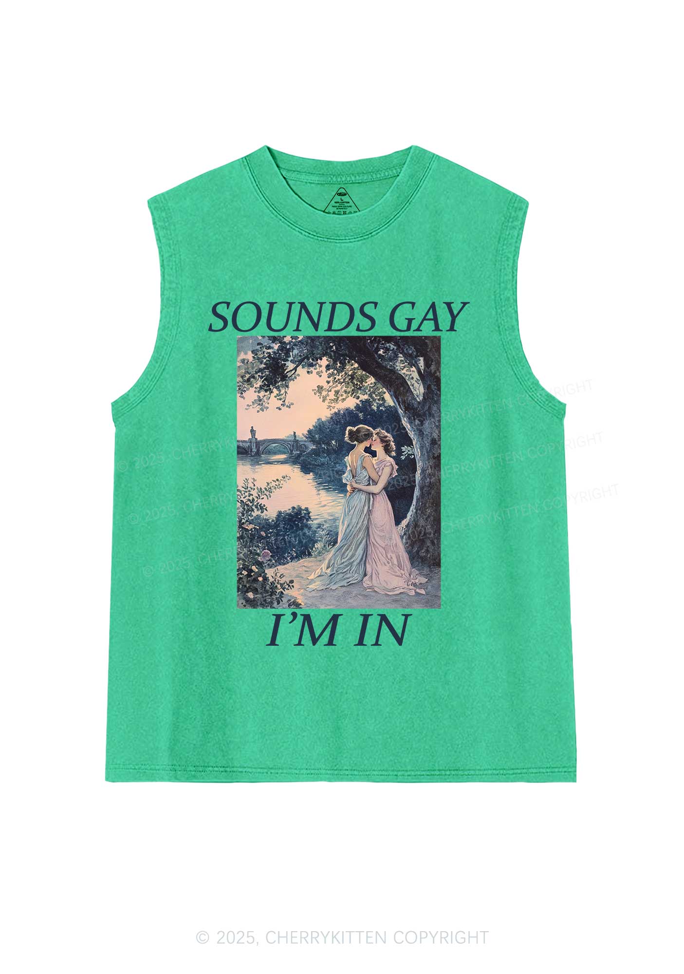 Sounds Gay Im In Pride Y2K Washed Muscle Tank Cherrykitten