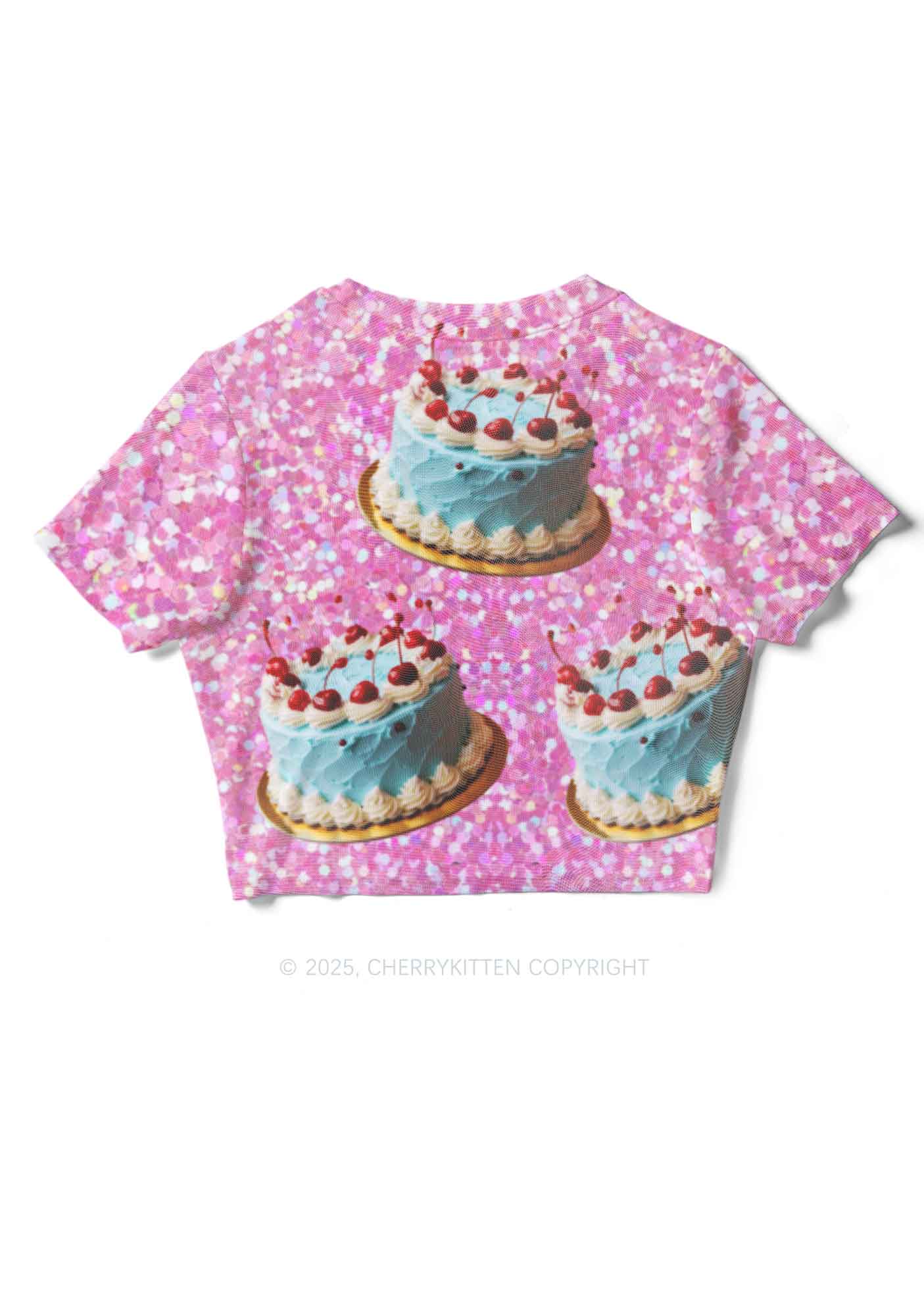 Cherry Cakes Y2K Mesh Crop Top Cherrykitten