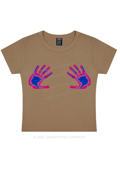 Bisexual Thermal Hands Pride Y2K Baby Tee Cherrykitten