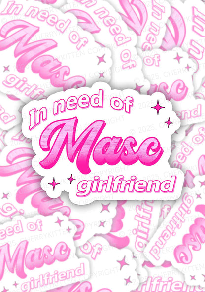 Need Masc Girlfriend Pride 1Pc Y2K Sticker Cherrykitten