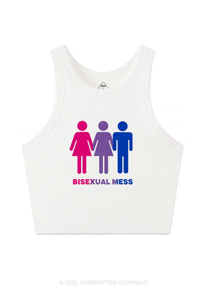 Bisexual Mess Love Pride Y2K Crop Tank Top Cherrykitten