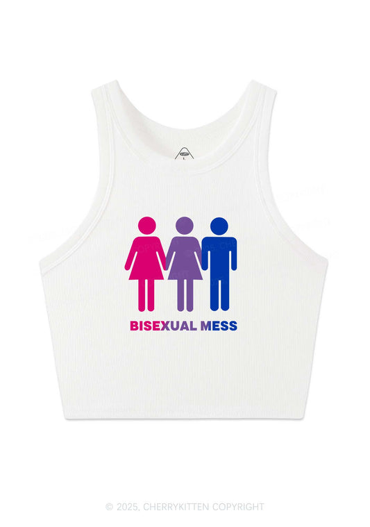 Bisexual Mess Love Pride Y2K Crop Tank Top Cherrykitten