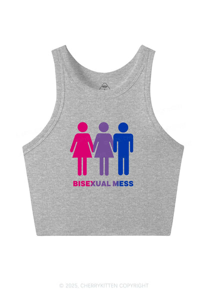 Bisexual Mess Love Pride Y2K Crop Tank Top Cherrykitten
