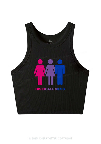 Bisexual Mess Love Pride Y2K Crop Tank Top Cherrykitten