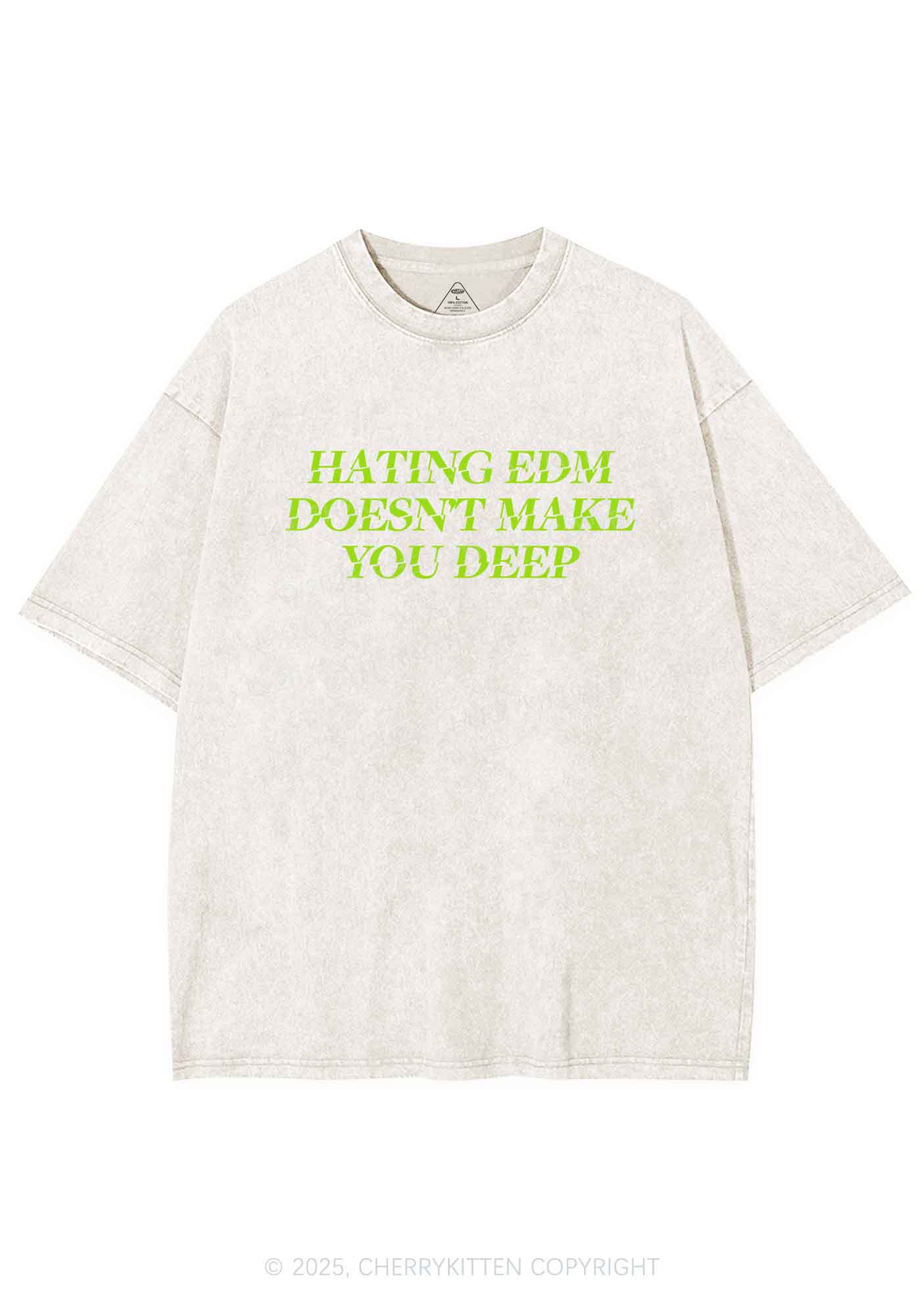Hating Edm Y2K Shirts Washed Tee Cherrykitten