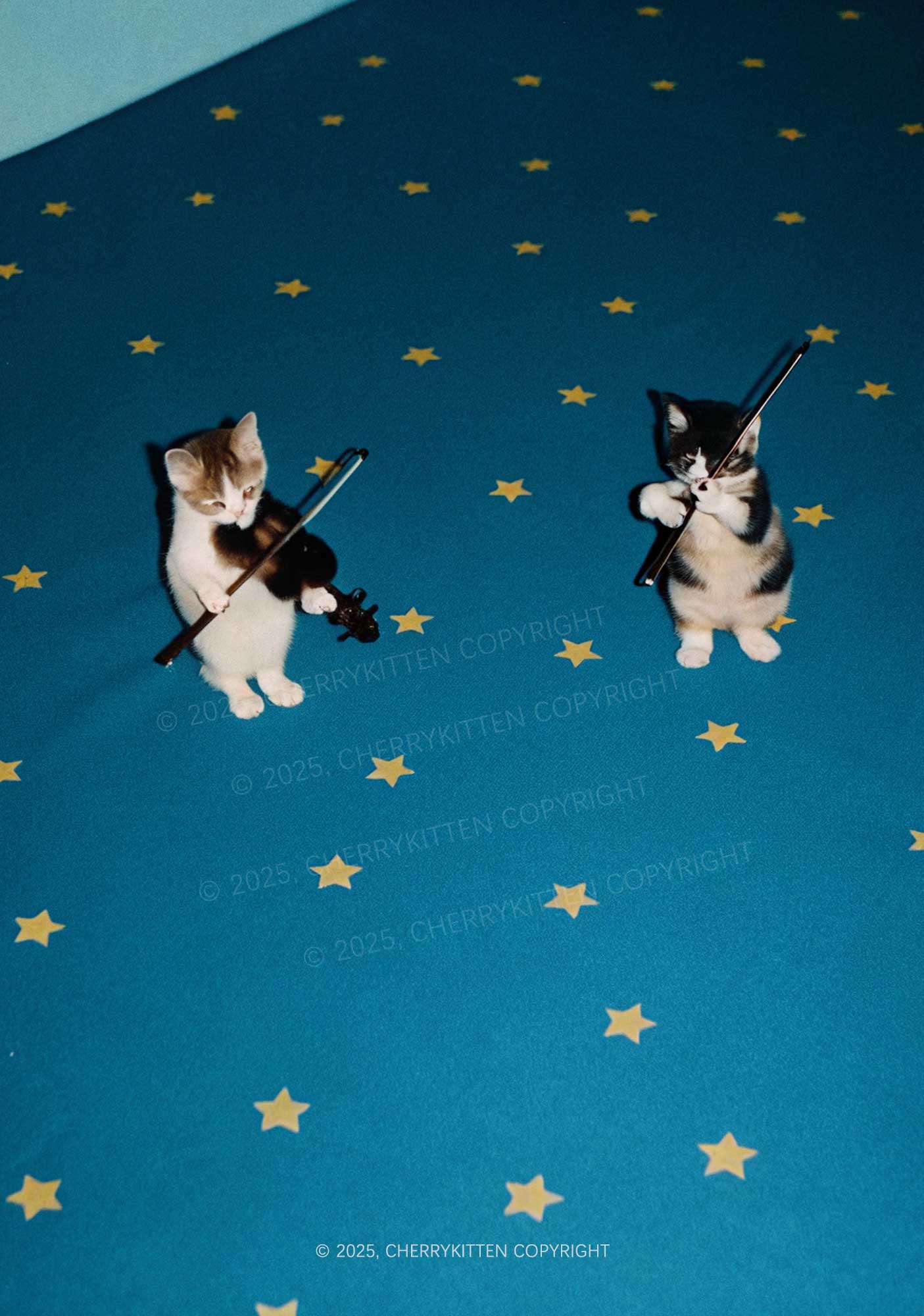 Kitten Violinist Y2K Print Slip Dress Cherrykitten