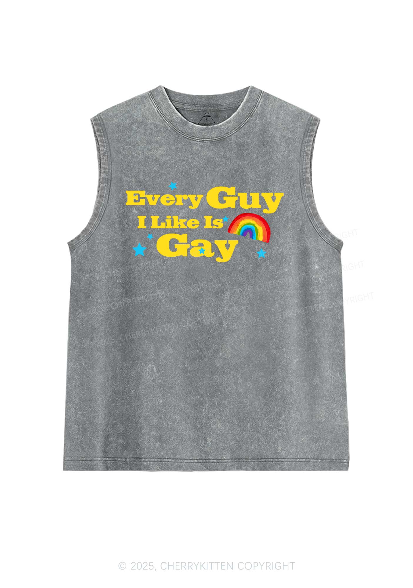 I Like Gay Pride Y2K Washed Muscle Tank Cherrykitten