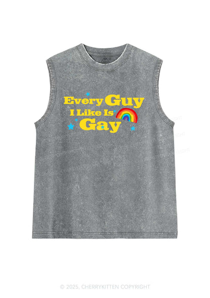 I Like Gay Pride Y2K Washed Muscle Tank Cherrykitten